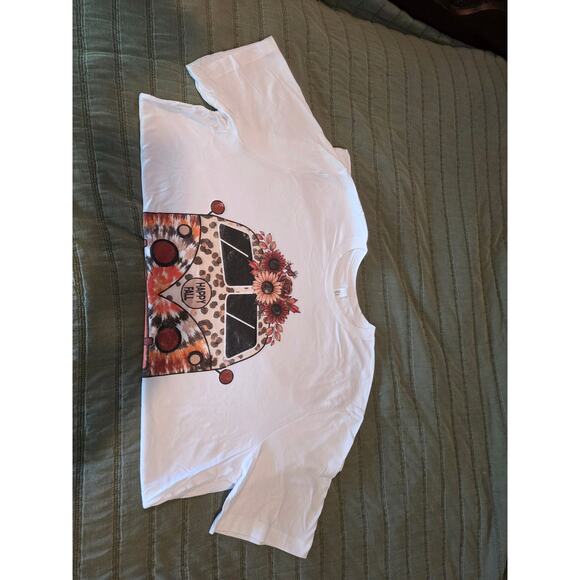 Retro Fall Vibes Leopard Sunflower Tee 2XL - Picture 2 of 2